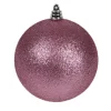 Farrisilk Dusty Rose Glitter Ball Ornament, 4"