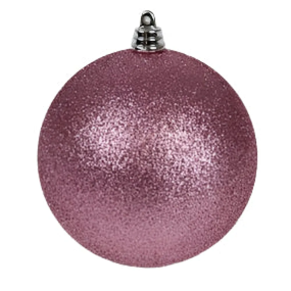 Farrisilk Dusty Rose Glitter Ball Ornament, 4"