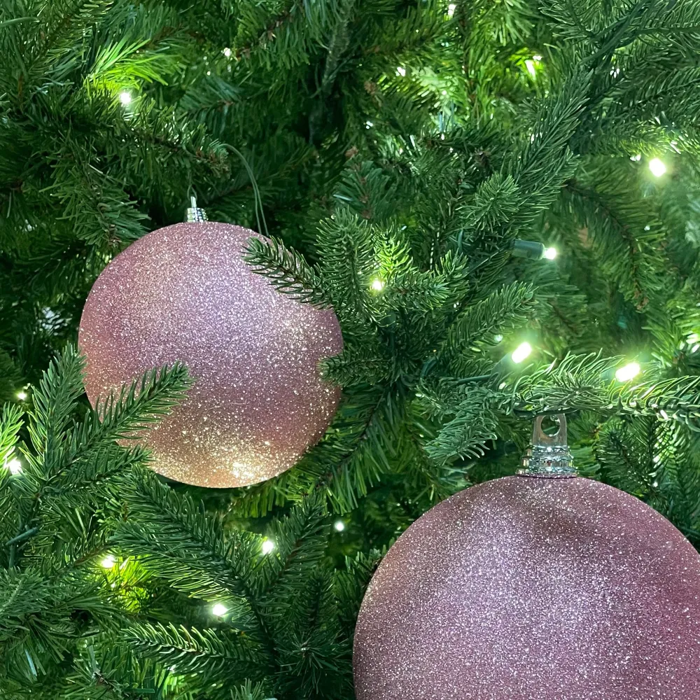Farrisilk Dusty Rose Glitter Ornament, 6"