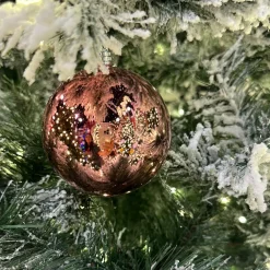 Farrisilk Dusty Rose Shiny Ball Ornament, 4"