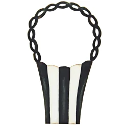 The Round Top Collection Elegant Black & White Basket, Tall