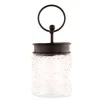 The Round Top Collection Embossed Glass Jar with Black Lid by