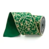 Farrisilk Emerald Cassia Acanthus Ribbon, 4" X 10YD
