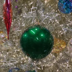 Farrisilk Emerald Green Candy Apple Ball Ornament, 6"