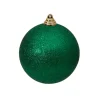 Farrisilk Emerald Green Glitter Ball Ornament, 8"