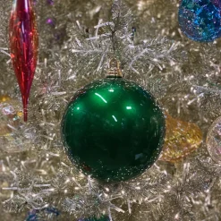 Farrisilk Emerald Green Shiny Ball Ornament, 4"