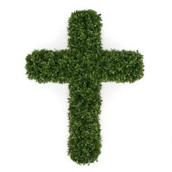 Mills Floral Company Faux Boxwood Cross