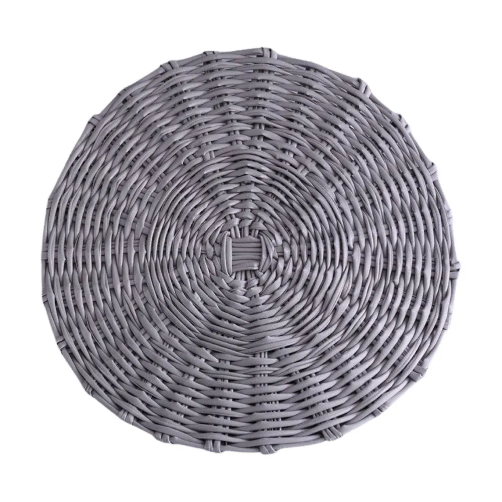 Beatriz Ball Faux Wicker Placemats, Gray