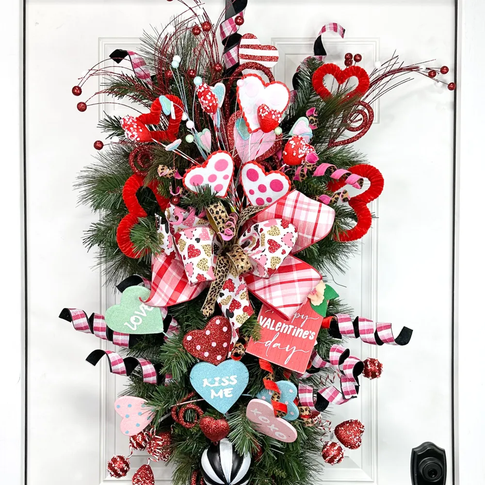 Craig Bachman Felt Polkadot Heart Spray, 24.5"