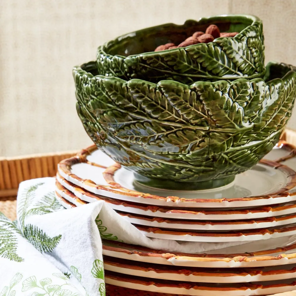 Two's Company Fern Leaf Bowl