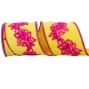 Reliant Ribbon Filigree Embroidery Leaf Vine Ribbon, 4" X 5YD