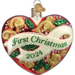 Old World Christmas First Christmas Heart Ornament