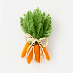 180 Degrees Flocked Orange Carrot Cluster