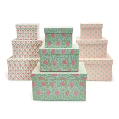 Two's Company Floral Block Print Nesting Boxes