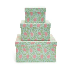 Two's Company Floral Block Print Nesting Boxes