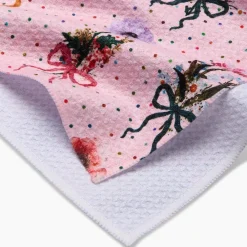 Geometry Floral Bows and Dots Tea Towel