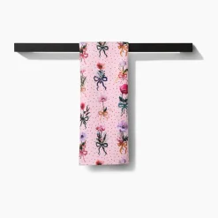 Geometry Floral Bows and Dots Tea Towel
