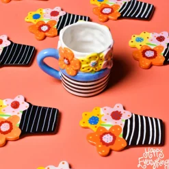 Happy Everything Flowers Shaped Mug by !