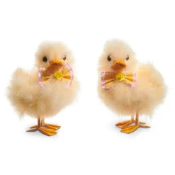 RAZ Fluffy Yellow Duck with Bow