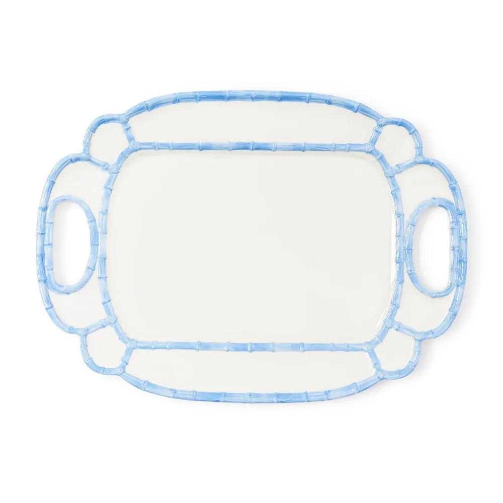 Two's Company French Blue Bamboo Platter