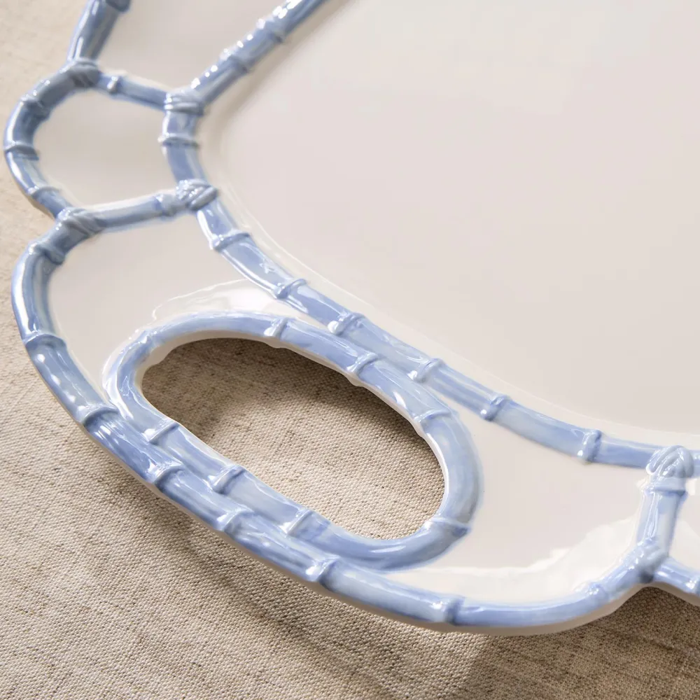 Two's Company French Blue Bamboo Platter