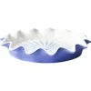 Coton Colors French Blue Burst Ruffle Pie Dish