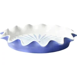 Coton Colors French Blue Burst Ruffle Pie Dish