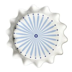 Coton Colors French Blue Burst Ruffle Pie Dish