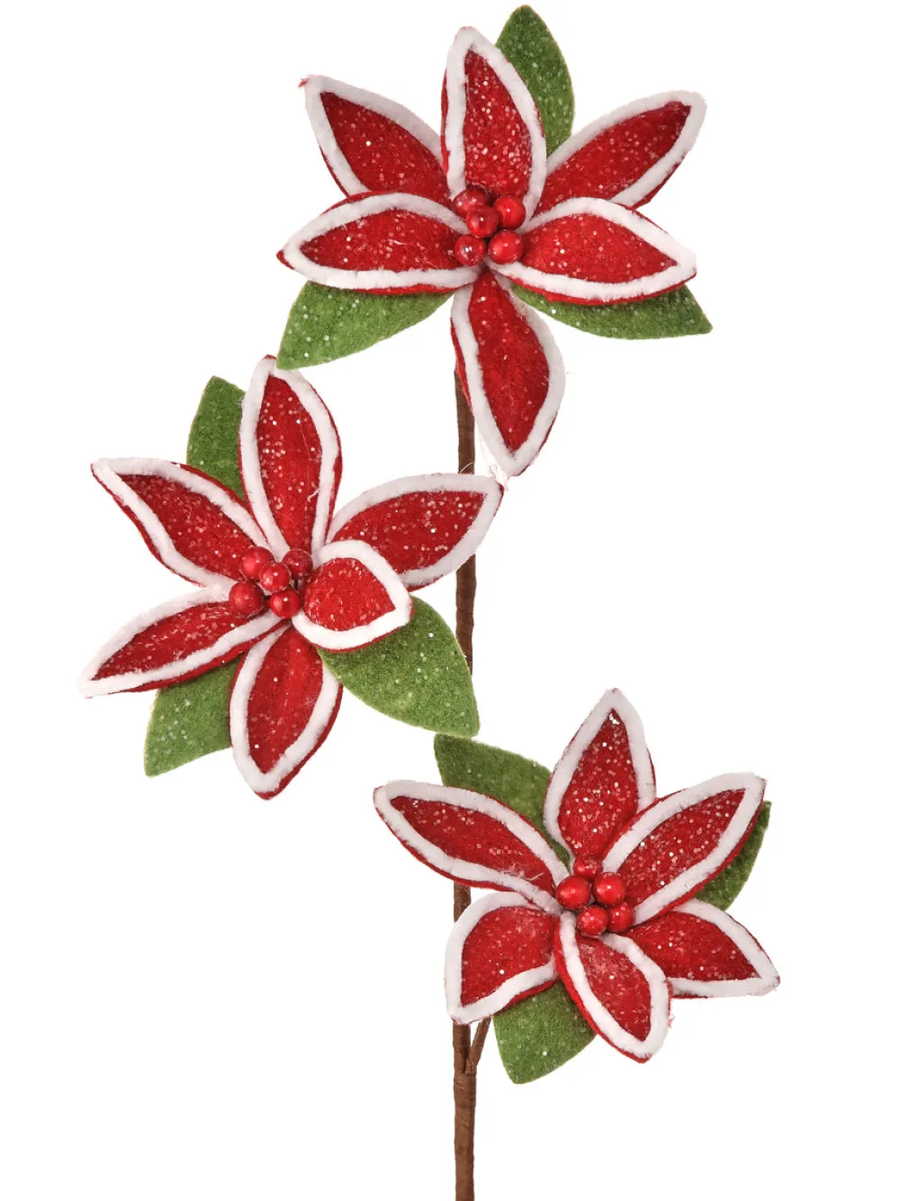 Regency Frosty Felt Poinsettia Spray, 23"