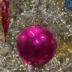 Farrisilk Fuchsia Candy Apple Ball Ornament, 8"