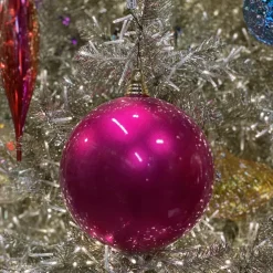 Farrisilk Fuchsia Candy Apple Ball Ornament, 4"