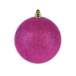 Farrisilk Fuchsia Glitter Ball Ornament, 8"