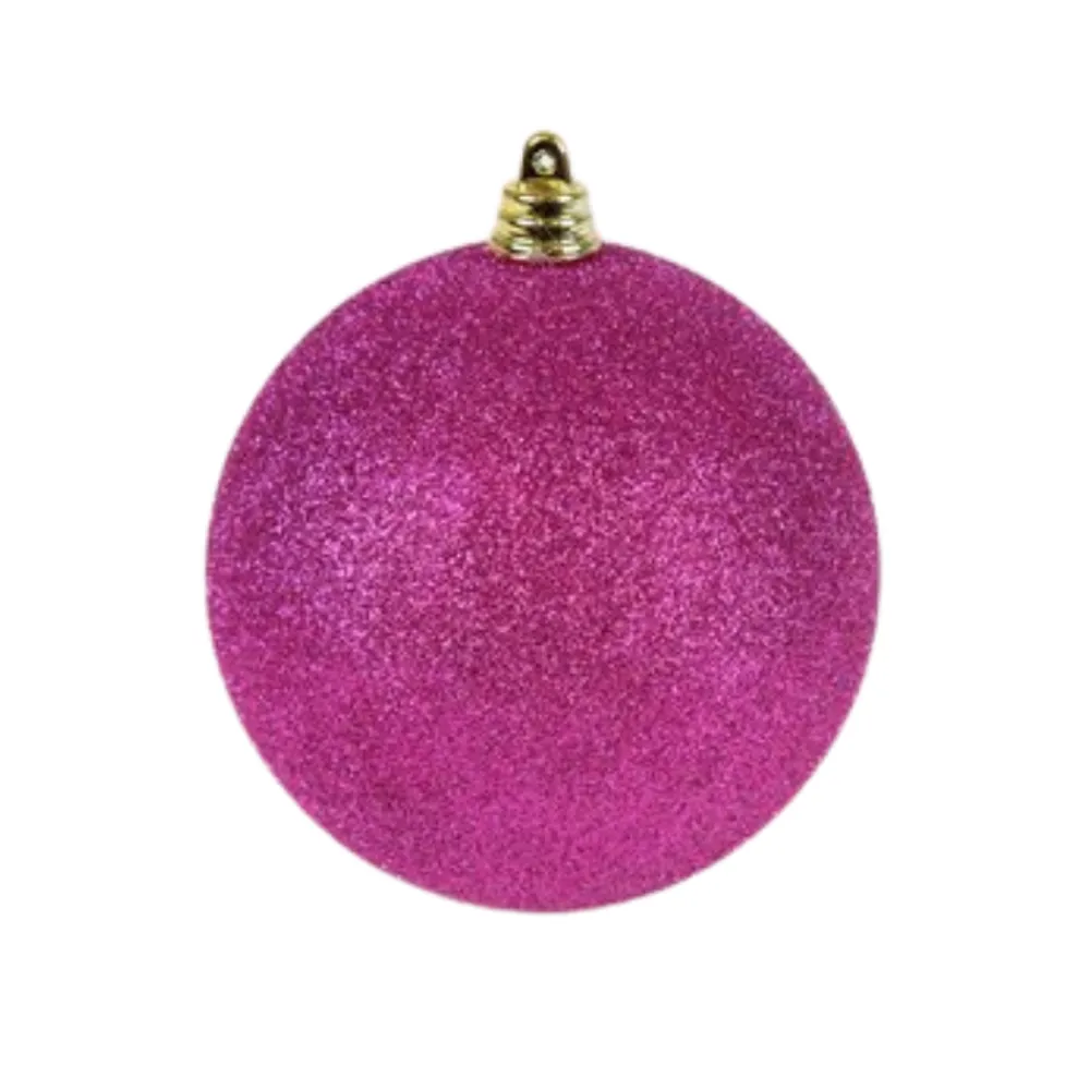 Farrisilk Fuchsia Glitter Ball Ornament, 8"