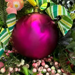 Farrisilk Fuchsia Matte Ball Ornament, 8"