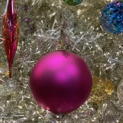 Farrisilk Fuchsia Matte Ball Ornament, 4"