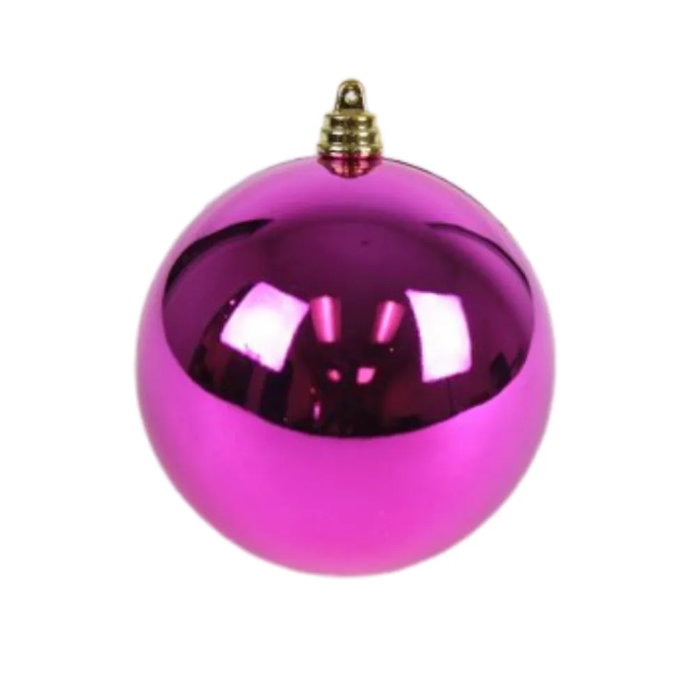 Farrisilk Fuchsia Shiny Ball Ornament, 4"