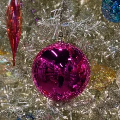 Farrisilk Fuchsia Shiny Ball Ornament, 4"