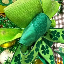 Farrisilk Giant Shamrock on Green Ribbon, 2.5
