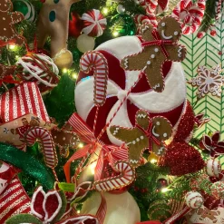 Liberty Floral Gingerbread Candy Cane Spray