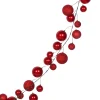 Farrisilk Glitter and Candy Apple Red Ball Garland, 10'