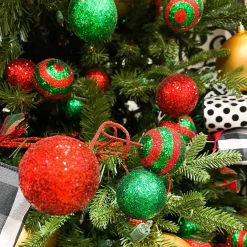 Craig Bachman Glitter Ball Garland in Red and Emerald, 5'