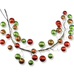 Craig Bachman 5' Glitter Ball Garland Red and Lime