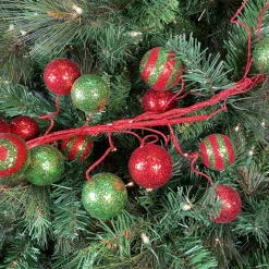 Craig Bachman 5' Glitter Ball Garland Red and Lime