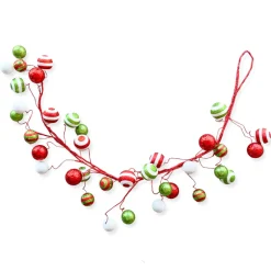 Craig Bachman Glitter Ball Garland Red, Lime, and White, 5'