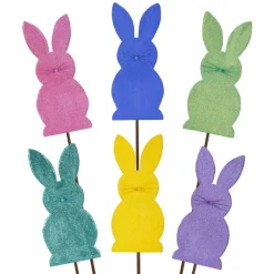 The Round Top Collection Glitter Bunny Stake Set