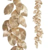 RAZ Glittered Magnolia Leaf Garland