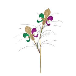 Regency Glitter Fleur De Lis Spray