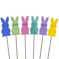 The Round Top Collection Glitter Mini Bunny Stake Set