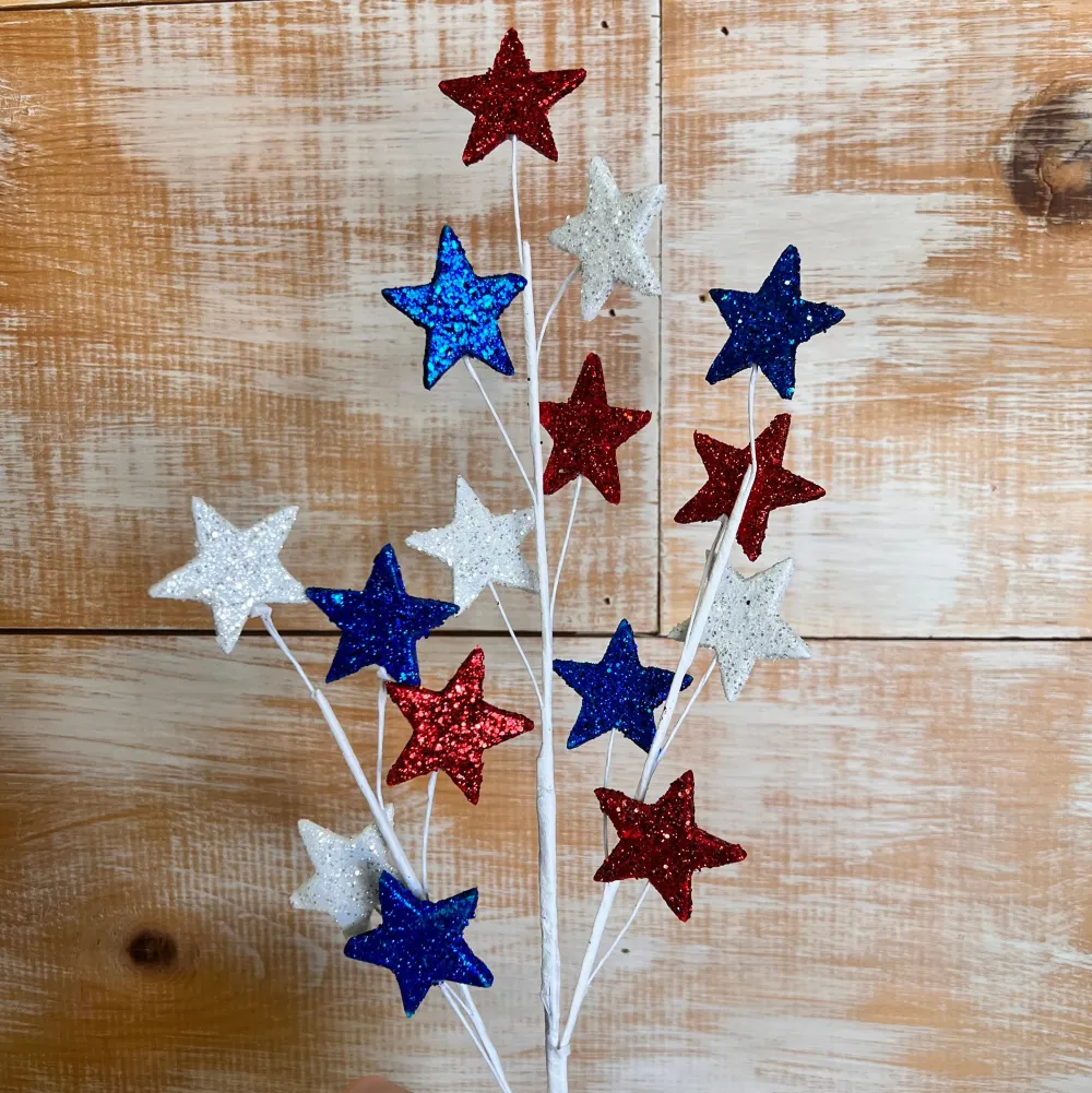Liberty Floral Glitter Star Patriotic Spray