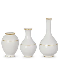 RAZ Gold Accent White Vase